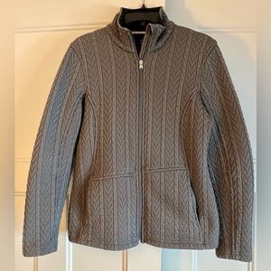 Women’s Spyder Gray Cable Knit Full Zip Jacket